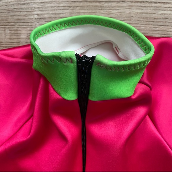 Spyder Performance GS Ladies Large Ski Race Suit in Taffy Pink Bryte Green color - Picture 6 of 16